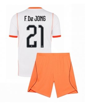 Billige Fotballdrakt Nederland Frenkie de Jong #21 Replika Bortedraktsett Barn VM 2026 Kortermet (med bukser)